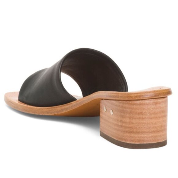 NEW in Box Beek Leather Emerald Heel Sandals in Black Sizes 8, 9 - Picture 6 of 9